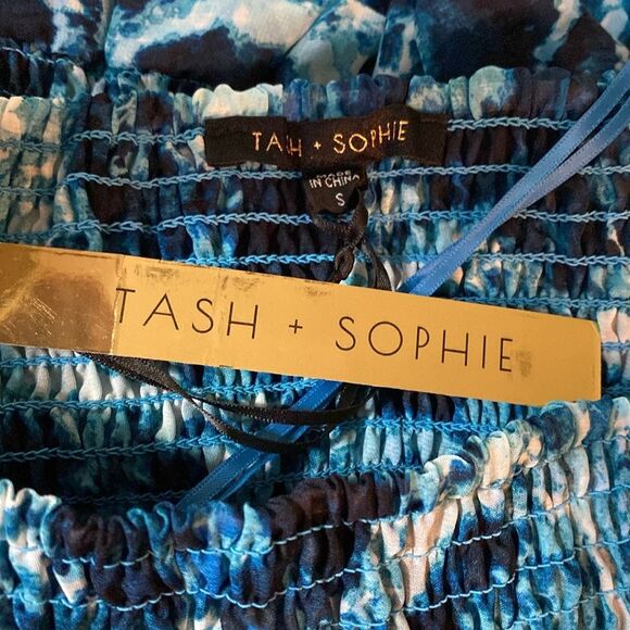 Nordstrom TASH AND SOPHIE Smocked Bodice Tiered Chiffon Dress S - Picture 5 of 8